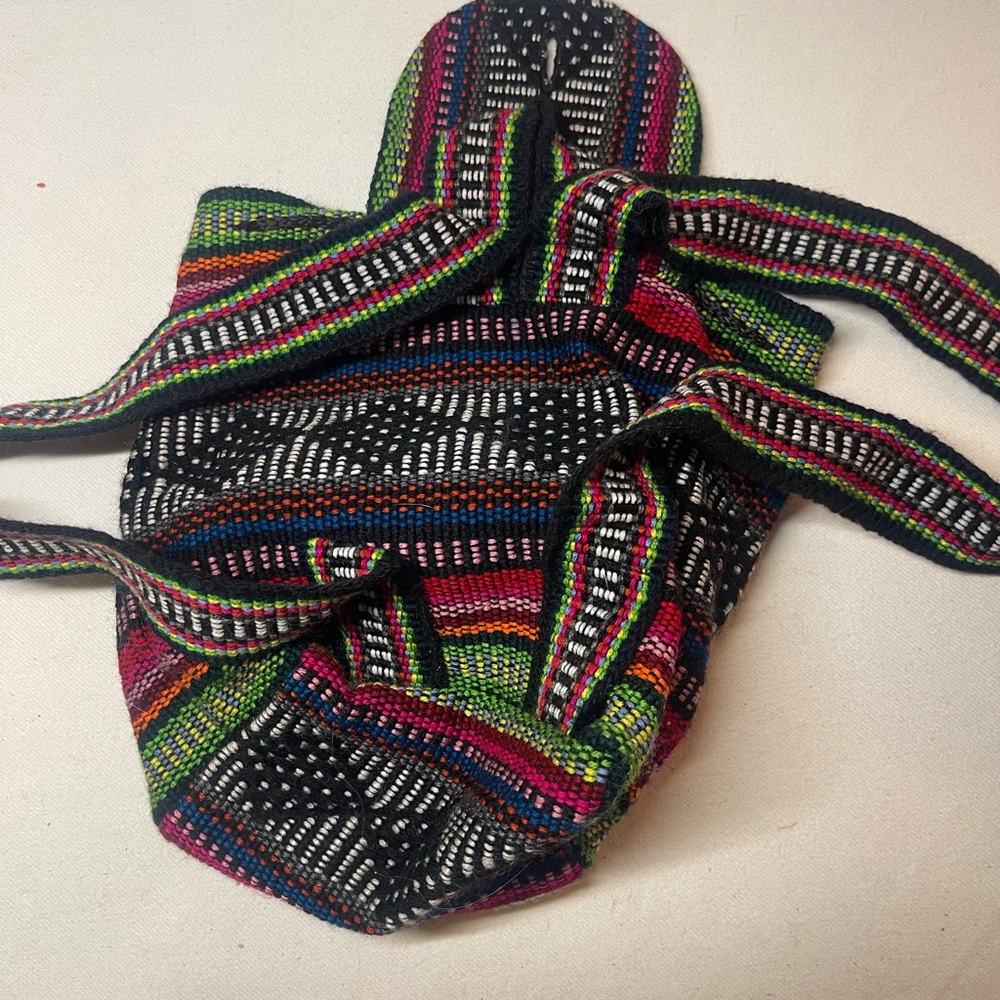 Multicolor Patterned Women's Mini Backpack Bag - image 3